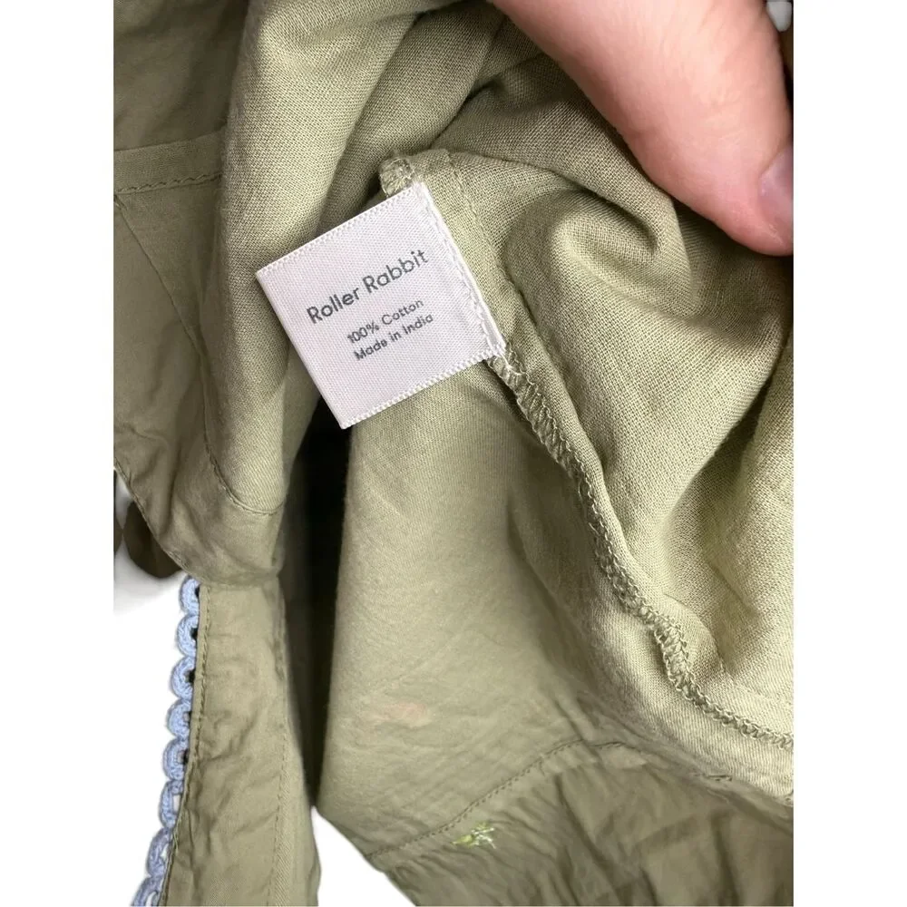 Roller Rabbit Ocaso Ellyott Embroidered Dress Green Size‎ XS